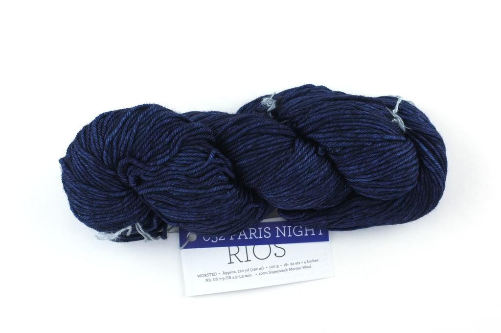 Malabrigo Rios in color Paris Night, Worsted Weight Superwash Merino Wool Knitting Yarn, deep navy, #052 - Red Beauty Textiles