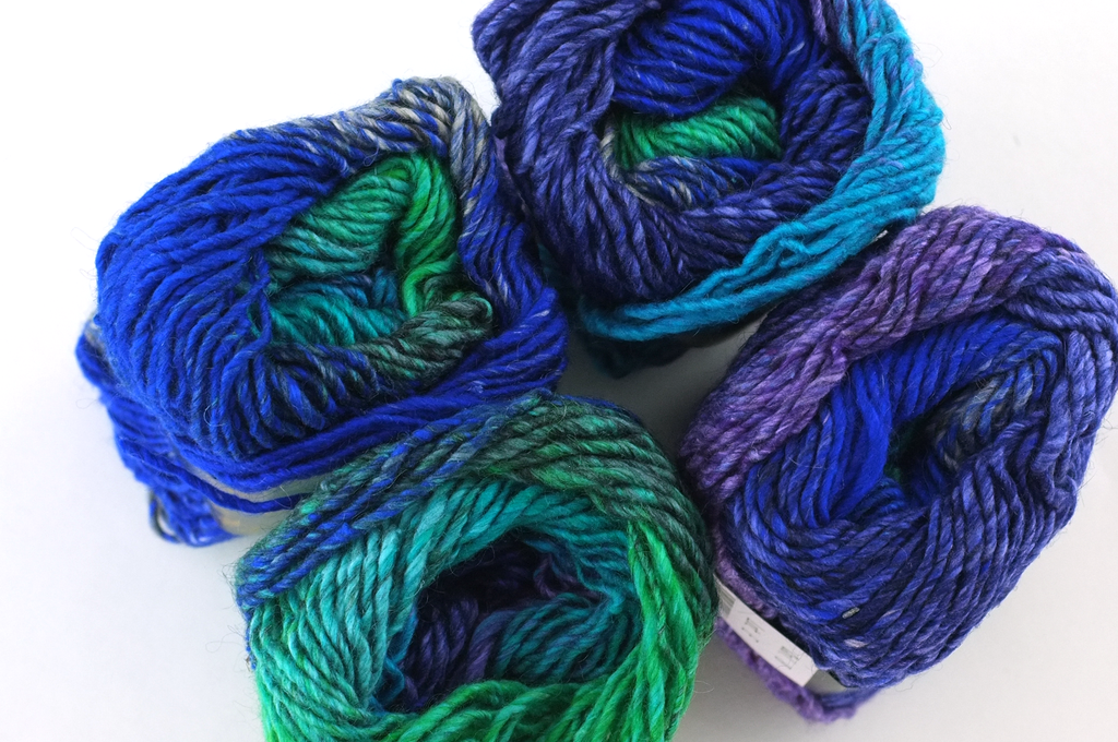 Noro Kureyon Color 40, Worsted Weight 100% Wool Knitting Yarn, deep blues, purple by Red Beauty Textiles