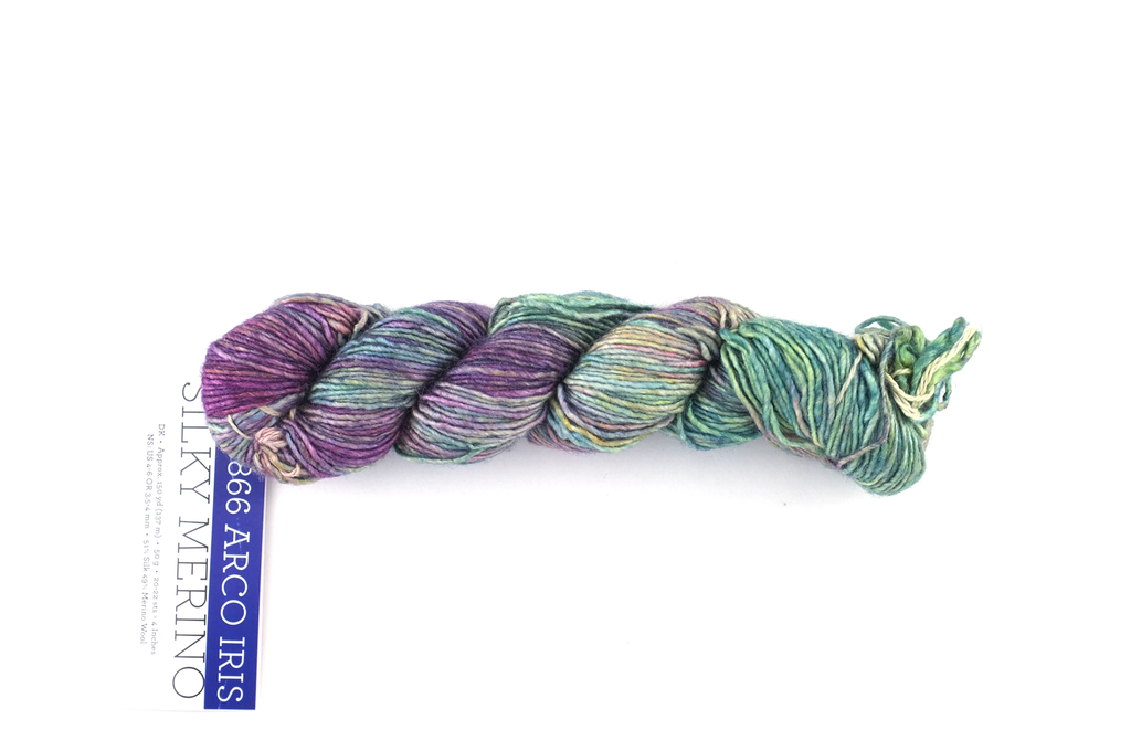 Malabrigo Silky Merino in color Arco Iris, DK Weight Silk and Merino Wool Knitting Yarn, rainbow, #866 by Red Beauty Textiles