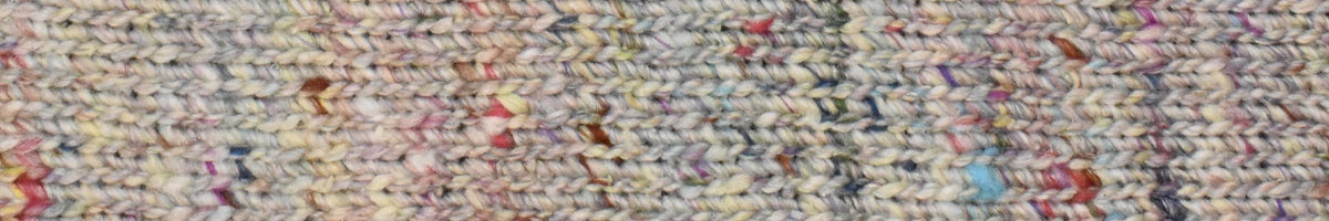 Noro Kompeito, cotton, silk yarn, sport/DK, Ichinoseki 03 tweed on warm white by Red Beauty Textiles