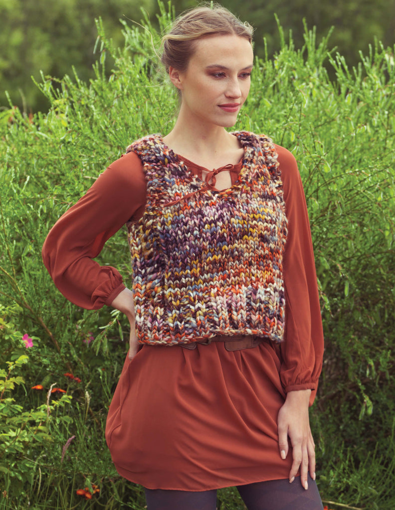 Amaru vest with Enorme, a free digital knitting pattern - Red Beauty Textiles