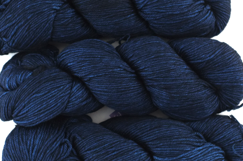 Malabrigo Arroyo in color Prussia Blue, Sport Weight Merino Wool Knitting Yarn, dark ultramarine blue, #046 by Red Beauty Textiles