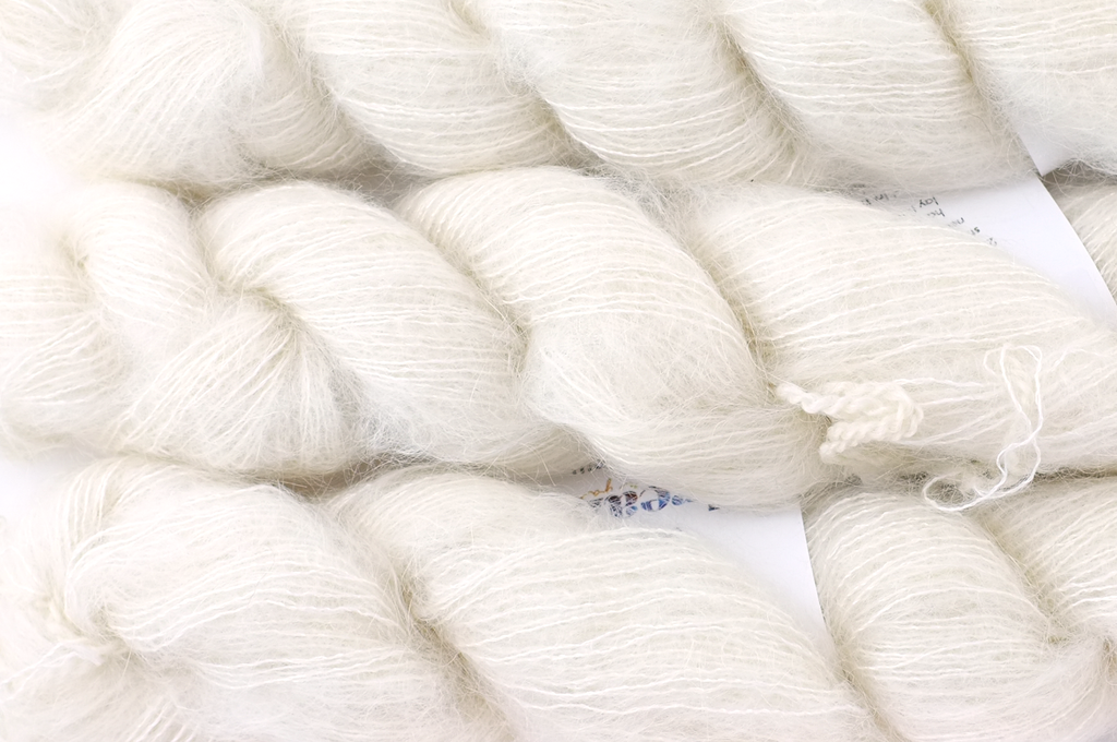 Billy Kid Silk, laceweight, Crying Dove 001, neutral cream semi-solid, Dream in Color yarn by Red Beauty Textiles