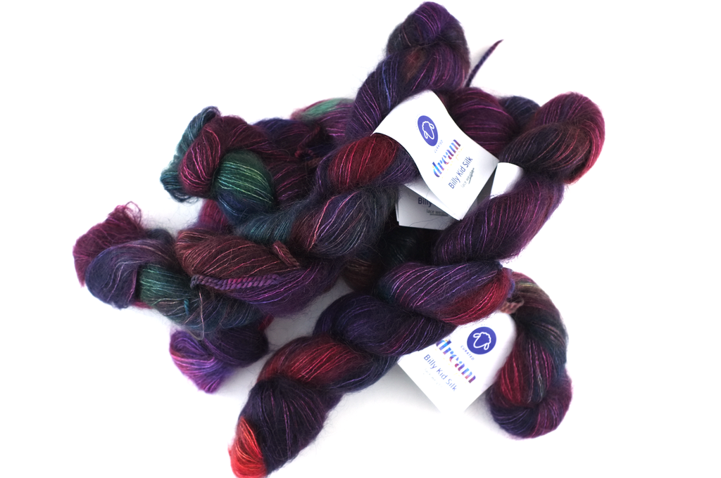 Billy Kid Silk, laceweight, Cabaret 901, mulberry, red, Dream in Color yarn - Red Beauty Textiles