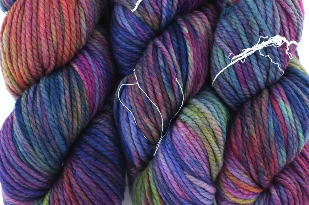 Malabrigo Chunky in color Aniversario, Bulky Weight Merino Wool Knitting Yarn, rainbow shades, #005 by Red Beauty Textiles