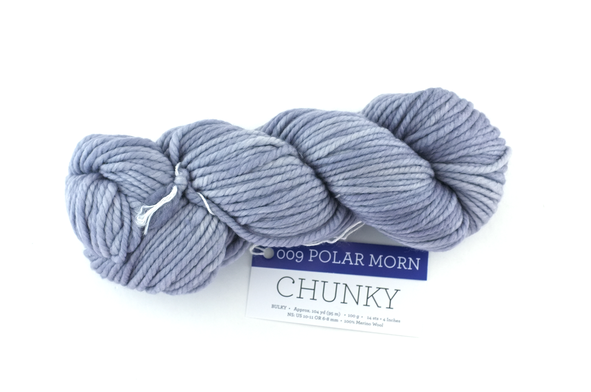 Malabrigo Chunky in color Polar Morn, Bulky Weight Merino Wool Knitting Yarn, cool light gray, #009 by Red Beauty Textiles