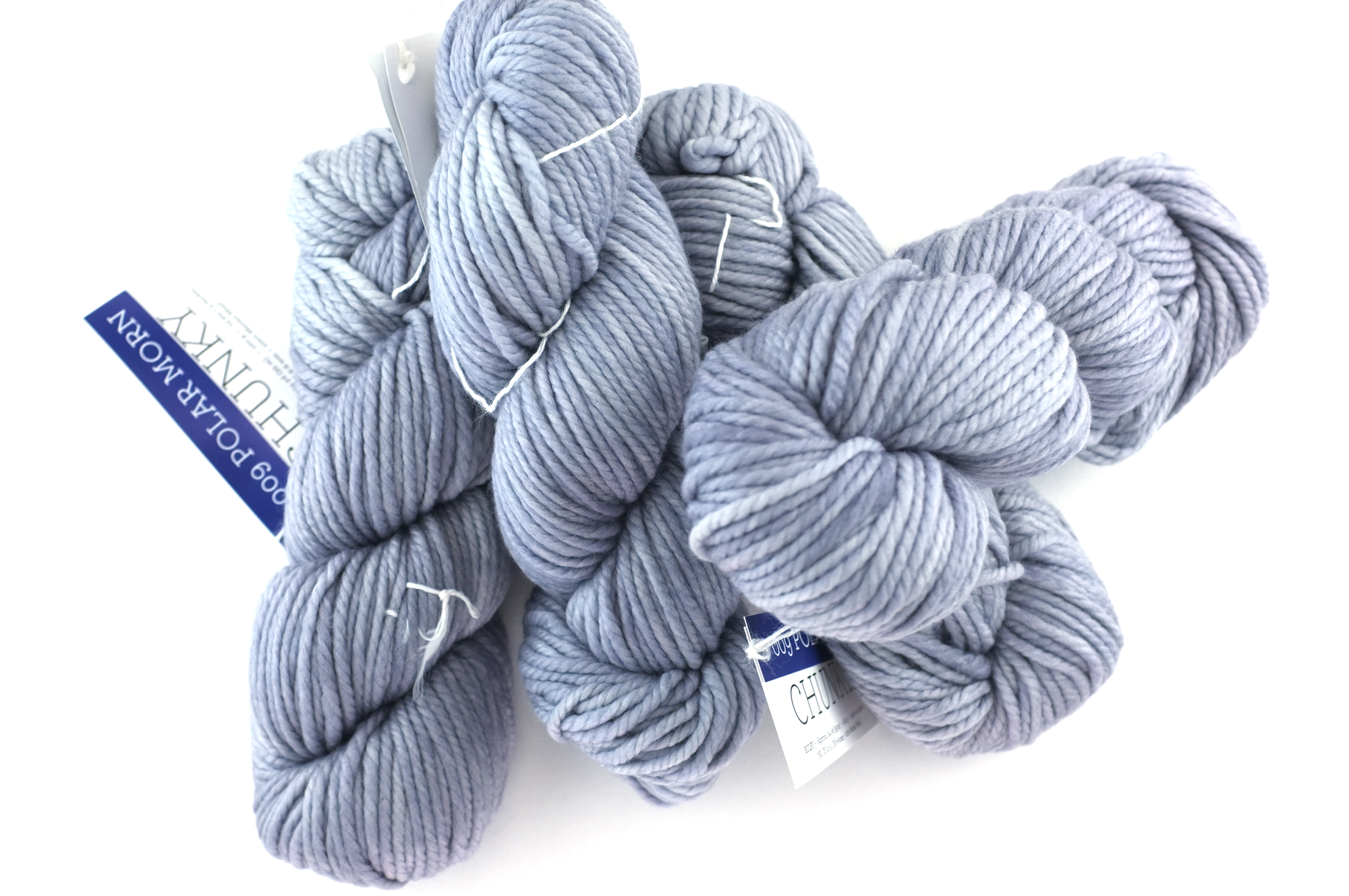 Malabrigo Chunky in color Polar Morn, Bulky Weight Merino Wool Knitting Yarn, cool light gray, #009 by Red Beauty Textiles