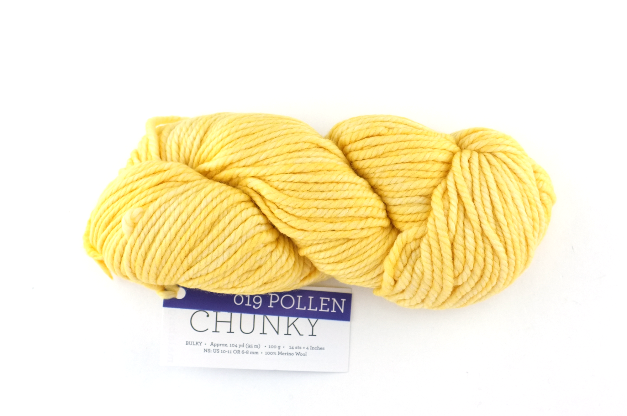 Malabrigo Chunky in color Pollen, Bulky Weight Merino Wool Knitting Yarn, light yellow, #019 - Red Beauty Textiles