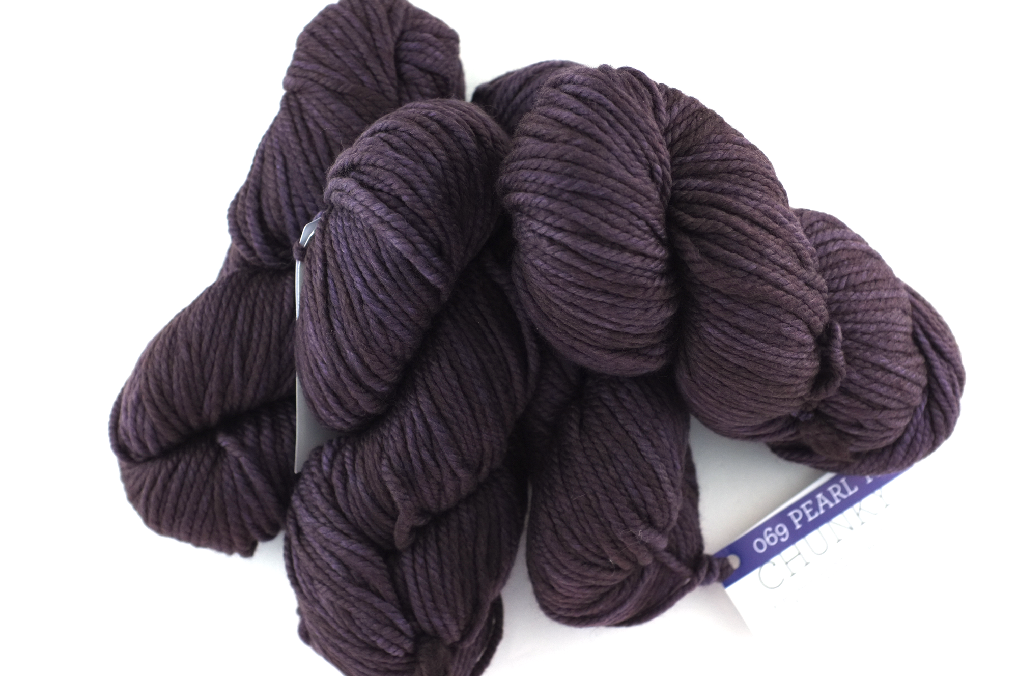 Malabrigo Chunky in color Pearl Ten, Bulky Weight Merino Wool Knitting Yarn, deepest gray-eggplant, #069 by Red Beauty Textiles