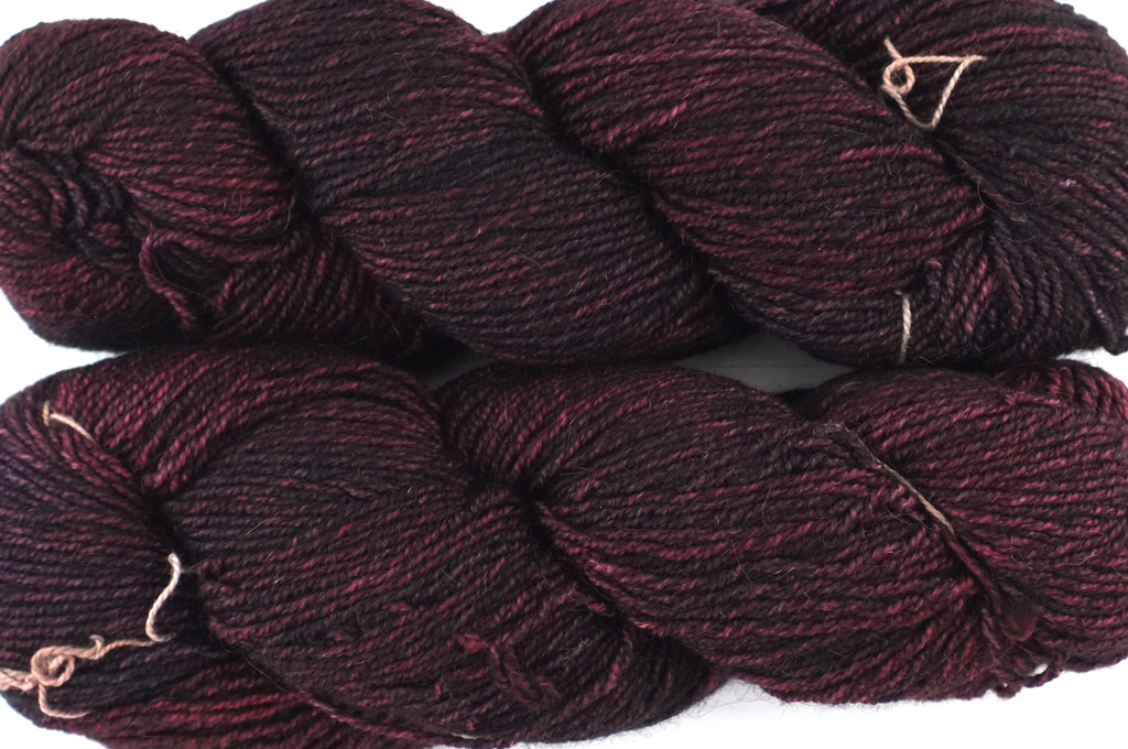 Malabrigo Dos Tierras in color Swamp, DK Weight Alpaca and Merino Wool Knitting Yarn, dark red, #354 - Red Beauty Textiles