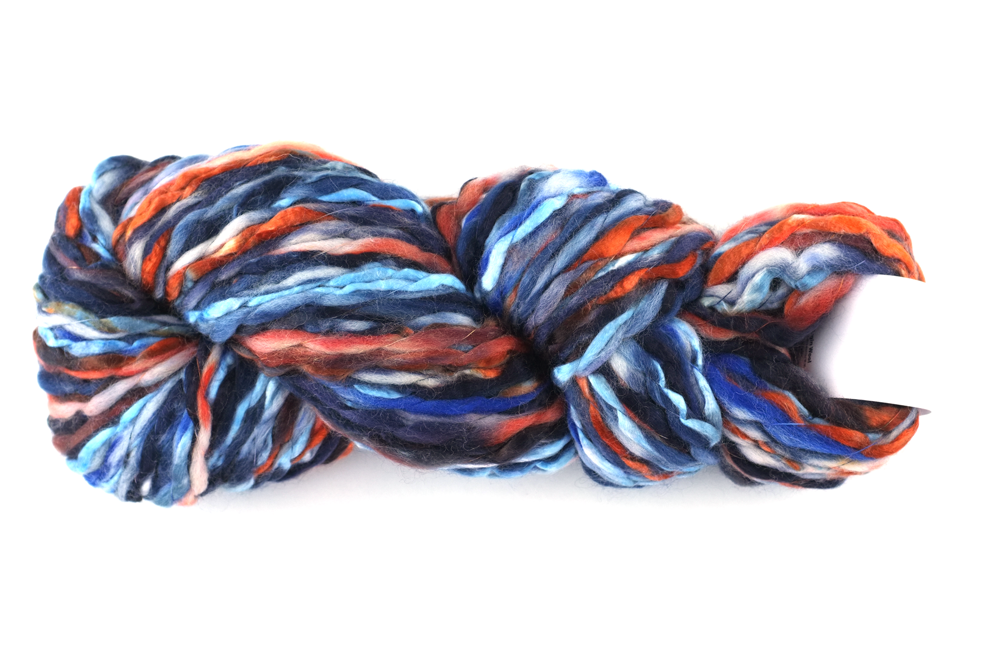 Super Bulky weight Enorme in Twilight 15, orange, blue, black, wool blend yarn by Louisa Harding by Red Beauty Textiles