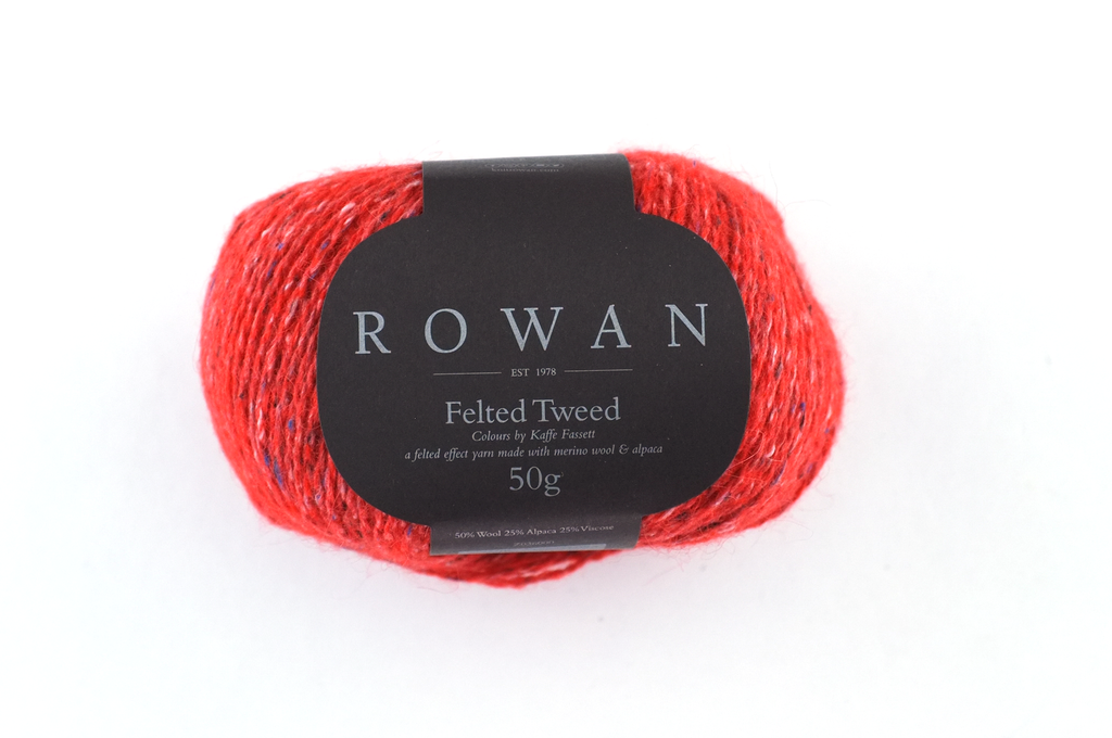 Rowan Felted Tweed Zinnia 198, bright orange, merino, alpaca, viscose knitting yarn - Red Beauty Textiles