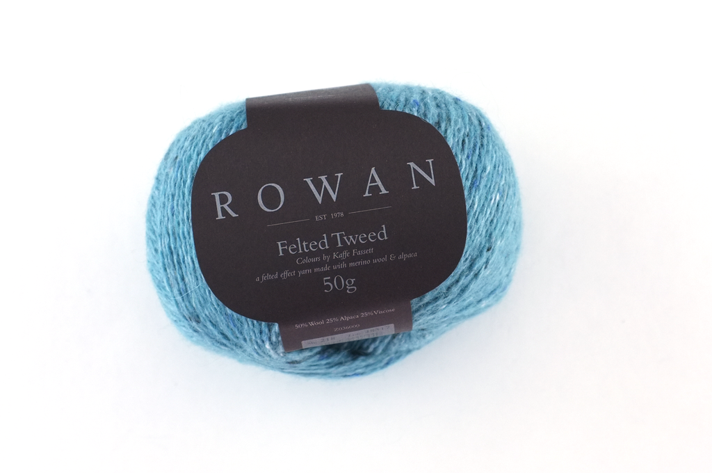 Rowan Felted Tweed Fjord 218, clear blue tweed, merino, alpaca, viscose knitting yarn by Red Beauty Textiles