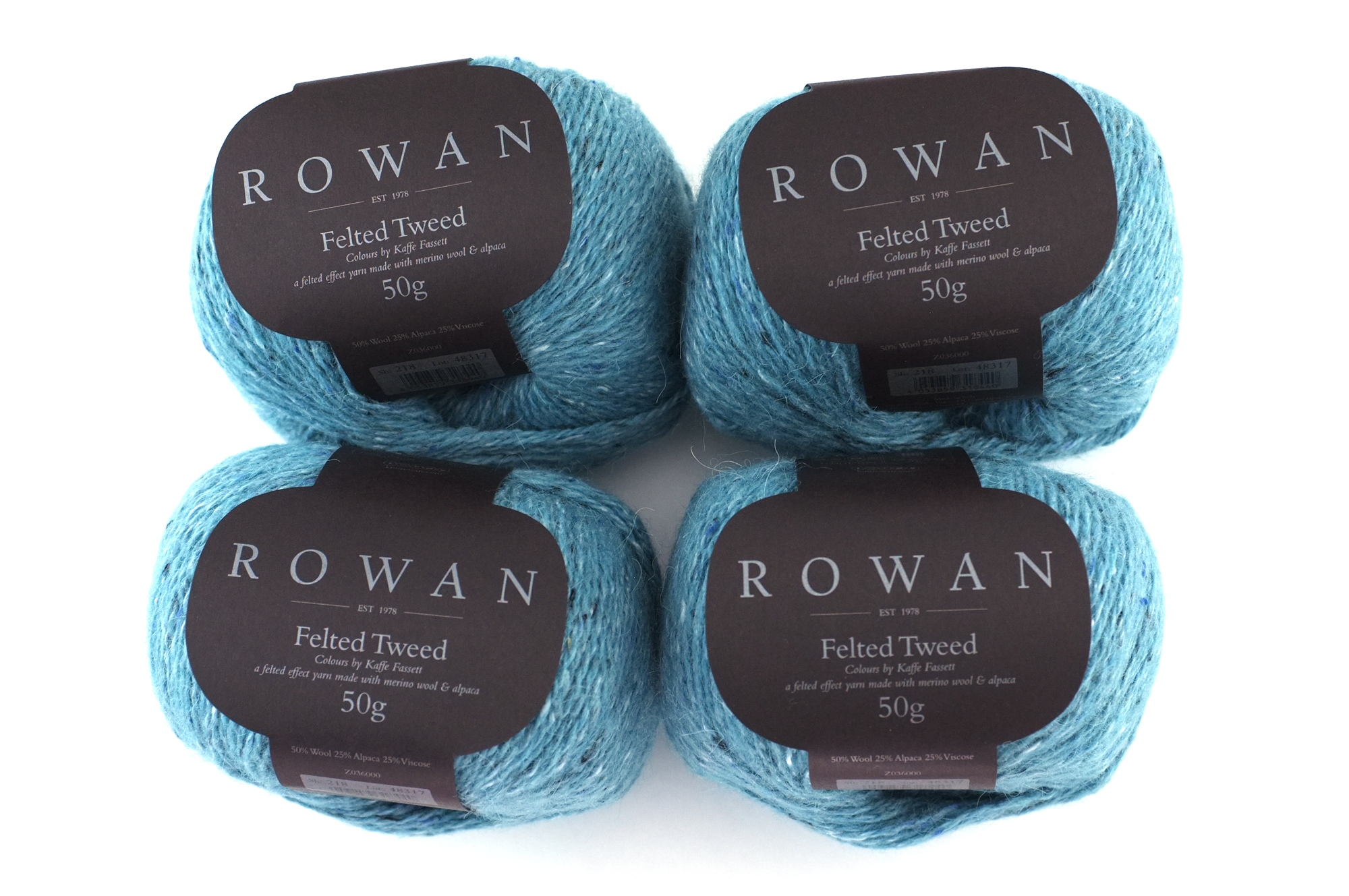 Rowan Felted Tweed Fjord 218, clear blue tweed, merino, alpaca, viscose knitting yarn by Red Beauty Textiles