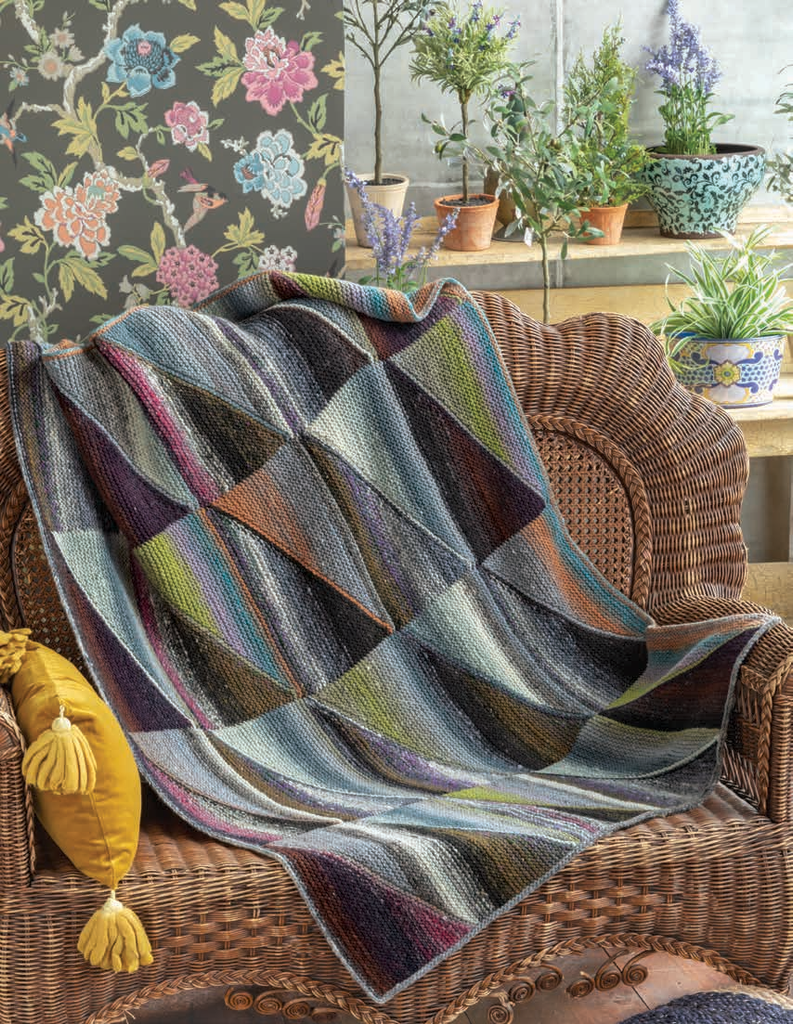 Kureyon Half and Half blanket, free digital knitting pattern download