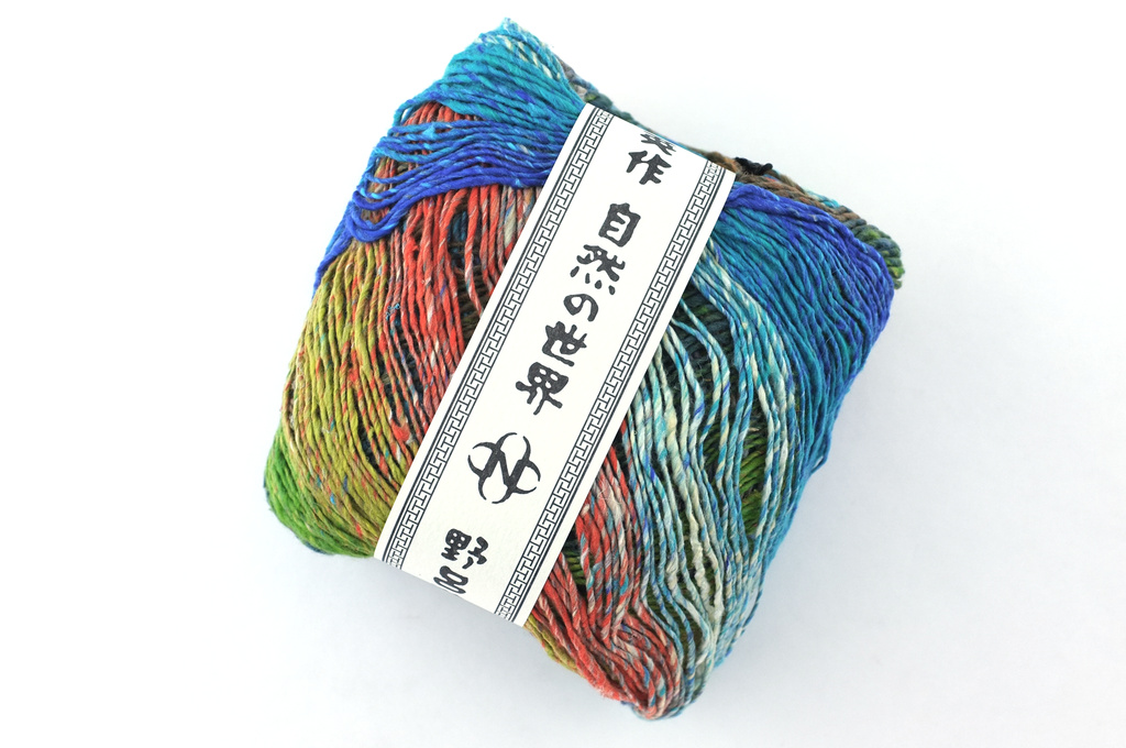 Noro Haruito, silk-cotton yarn, worsted weight, blues, greens, dragon skeins, col 01 by Red Beauty Textiles
