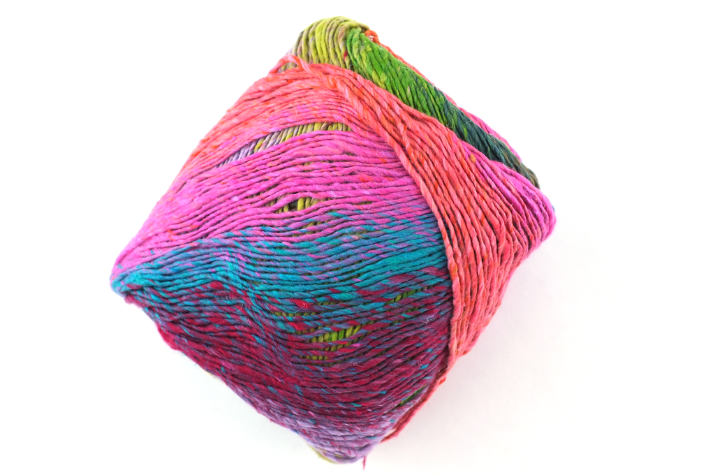 Noro Haruito, silk-cotton yarn, worsted weight, hot pink, greens, dragon skeins, col 02 - Red Beauty Textiles