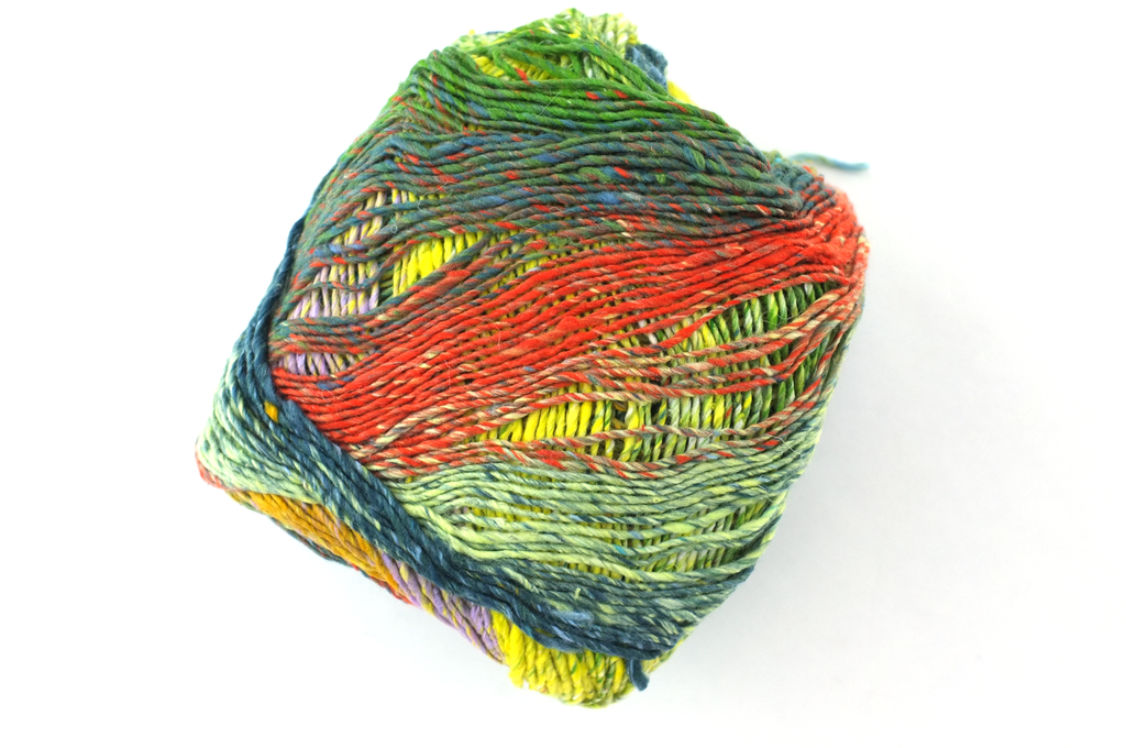 Noro Haruito, silk-cotton yarn, worsted weight, greens, orange, dragon skeins, col 07 - Red Beauty Textiles