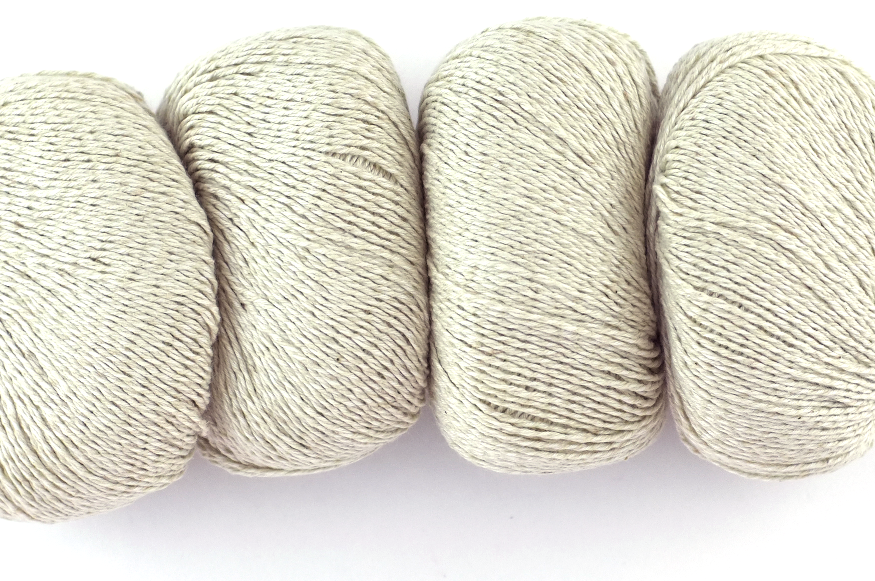 Hempathy no 004, White Beach, hemp, cotton, modal, beige heather, linen-like DK weight knitting yarn by Red Beauty Textiles