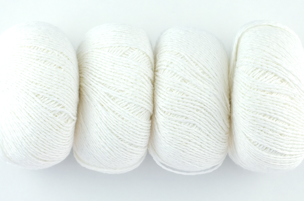 Hempathy no 054, Bleached White, hemp, cotton, modal, linen-like DK weight knitting yarn - Red Beauty Textiles