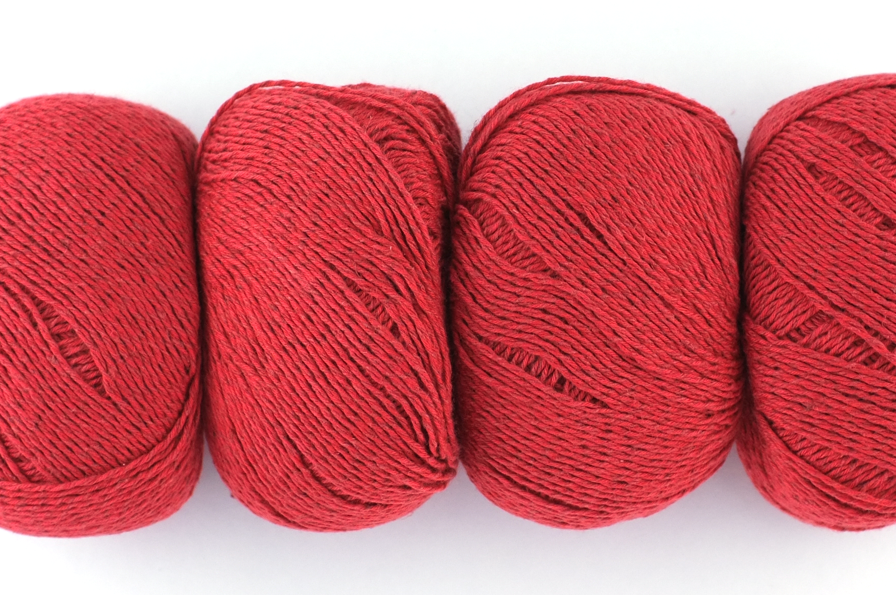 Hempathy no 090 Scarlet Rose, hemp, cotton, modal, linen-like DK weight knitting yarn by Red Beauty Textiles