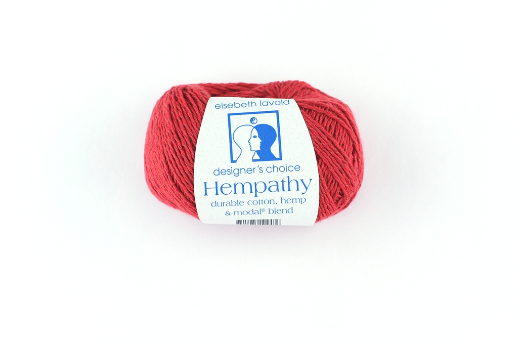 Hempathy no 090 Scarlet Rose, hemp, cotton, modal, linen-like DK weight knitting yarn by Red Beauty Textiles