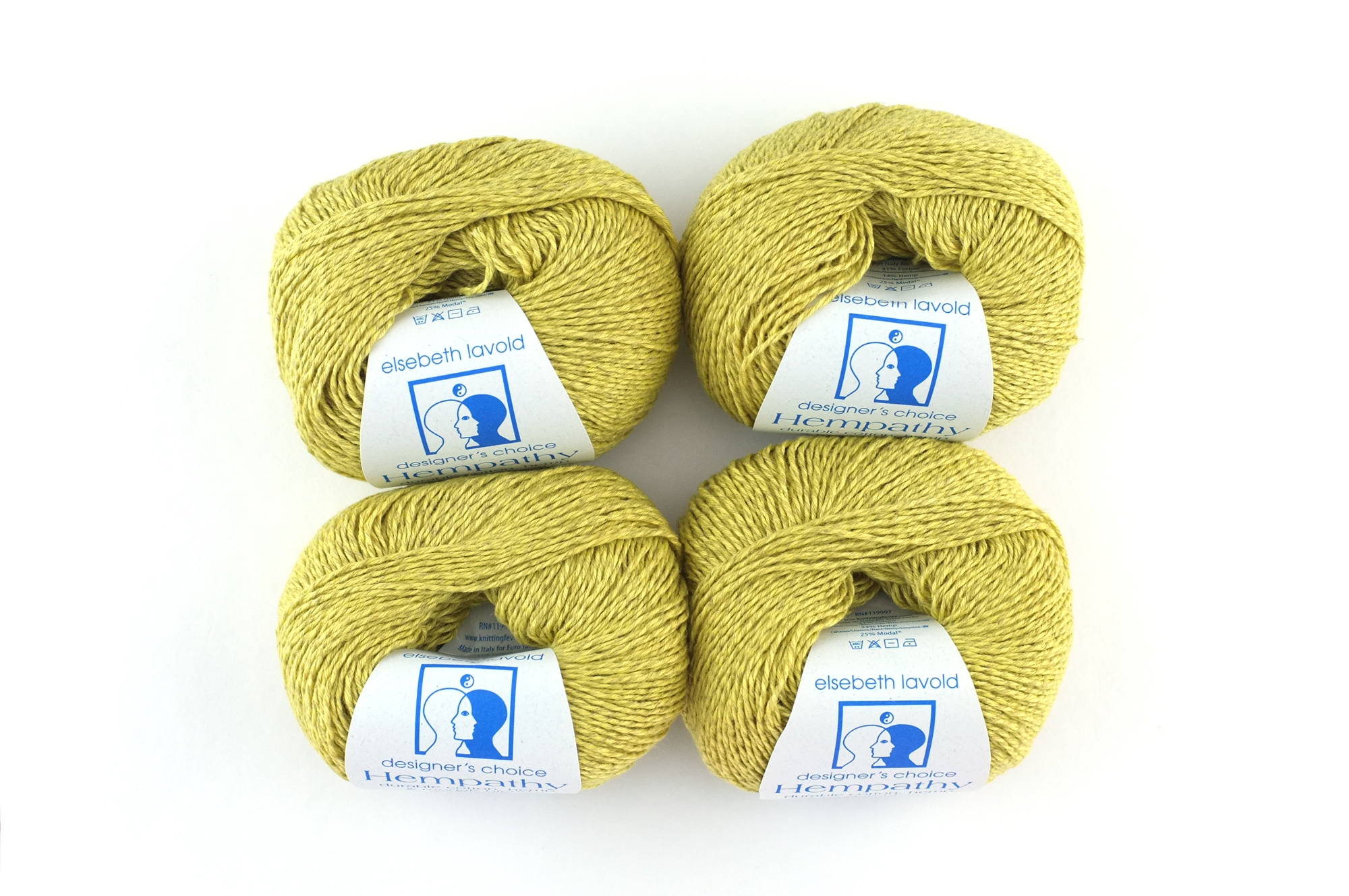 Hempathy no 107, Flax, hemp yarn, linen-like DK weight knitting yarn in straw yellow by Red Beauty Textiles