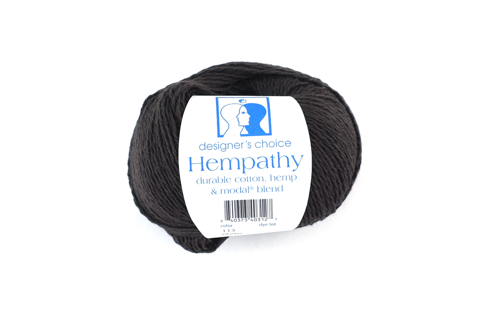 Hempathy no 113 Obsidian, hemp, cotton, DK weight knitting yarn, solid black by Red Beauty Textiles