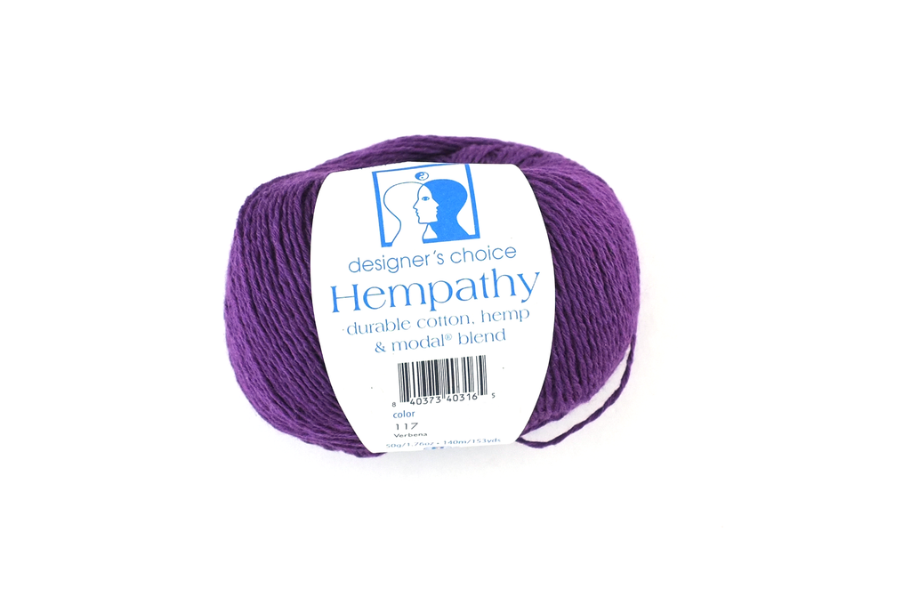 Hempathy no 117 Verbena, hemp, cotton, DK weight knitting yarn, royal purple by Red Beauty Textiles