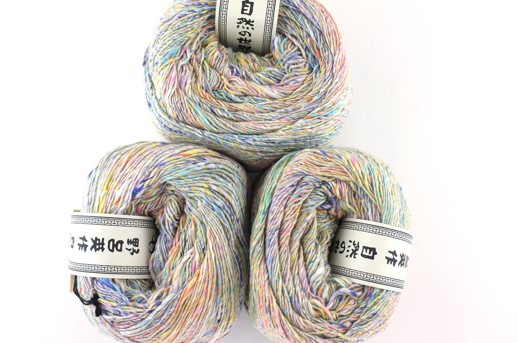 Noro Kakigori, cotton and silk sport/DK weight yarn, off-white tweed, jumbo skeins, col 01 by Red Beauty Textiles