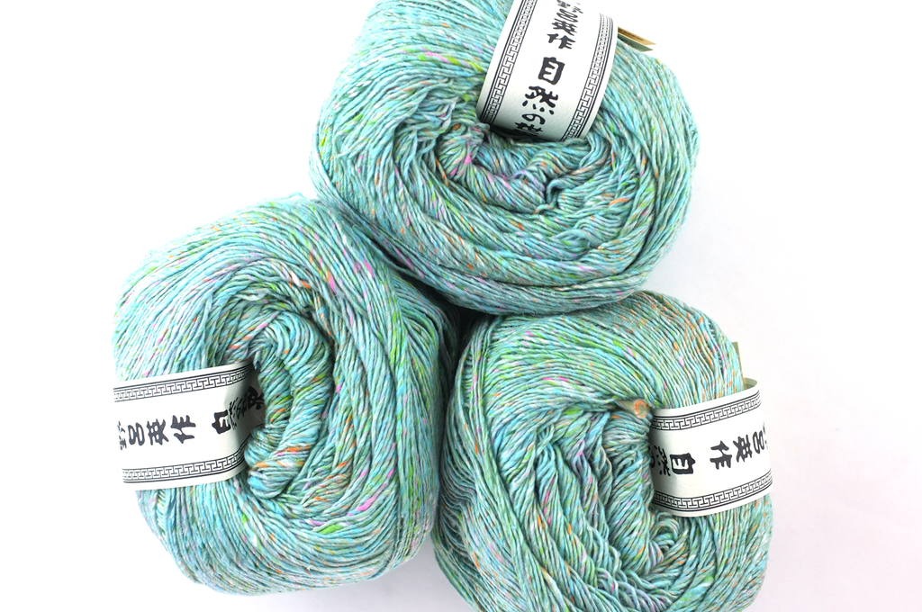 Noro Kakigori, cotton and silk yarn, sport/DK, light teal tweed, jumbo skeins, col 23 by Red Beauty Textiles