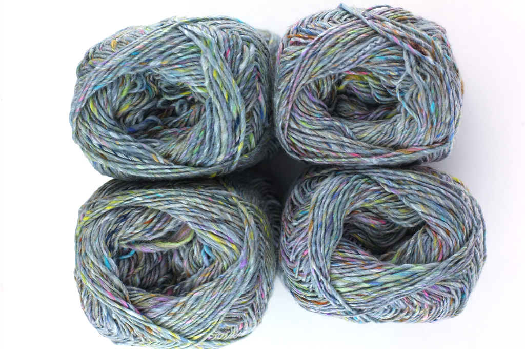 Noro Silk Garden Sock Solo Color TW01, wool silk mohair sport weight knitting yarn, pastel rainbow with gray tweed