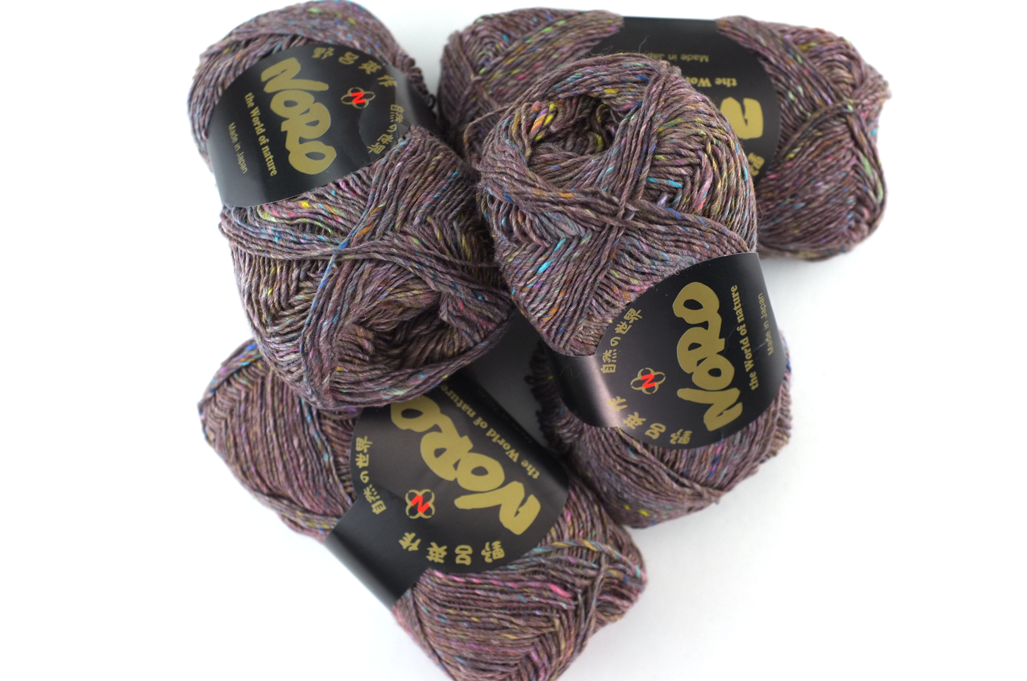 Noro Silk Garden Sock Solo Color TW14, wool silk mohair sport weight knitting yarn, rainbow tweed flecks on mauve by Red Beauty Textiles