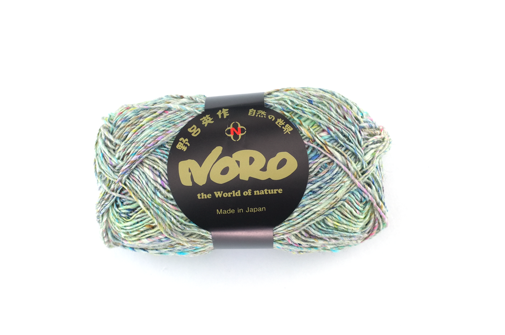 Noro Silk Garden Sock Solo Color TW16, wool silk mohair sport weight knitting yarn, pastel tweed on sage by Red Beauty Textiles