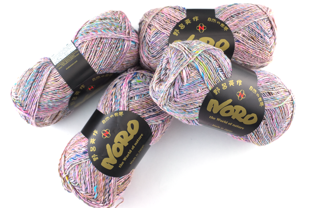 Noro Silk Garden Sock Solo Color TW82, wool silk mohair sport weight knitting yarn, pastel shades on light pink tweed