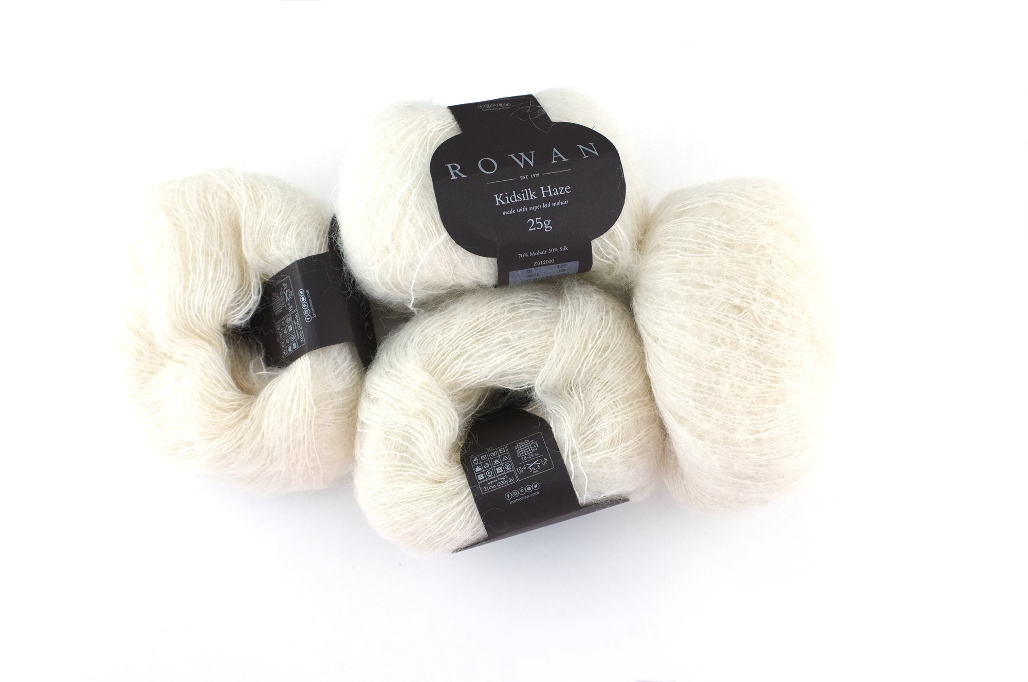 Rowan Kidsilk Haze, Cream #634, neutral off-white, mohair/silk laceweight yarn - Red Beauty Textiles