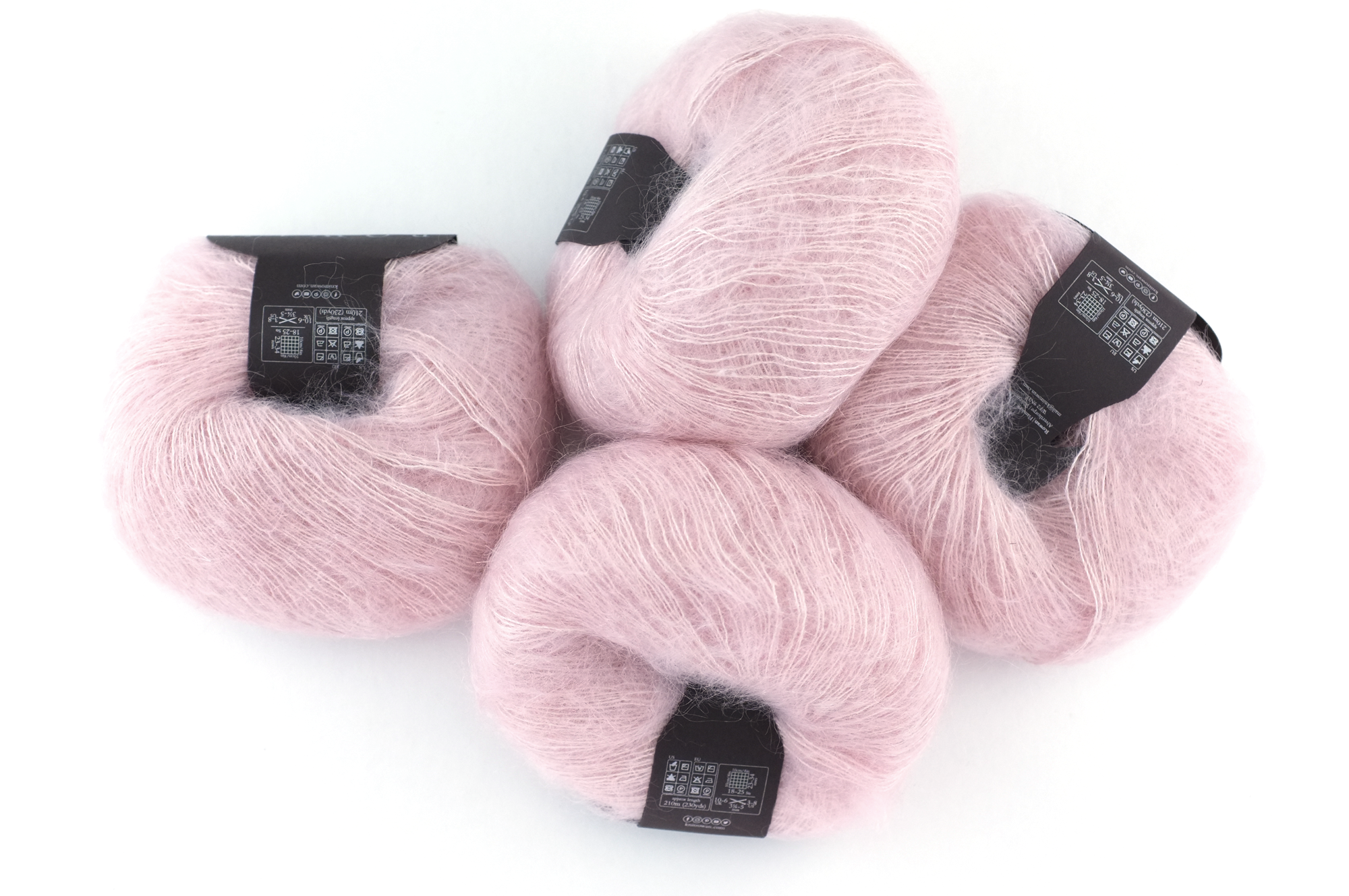 Rowan Kidsilk Haze, Grace #508, pastel pink, mohair/silk laceweight yarn - Red Beauty Textiles