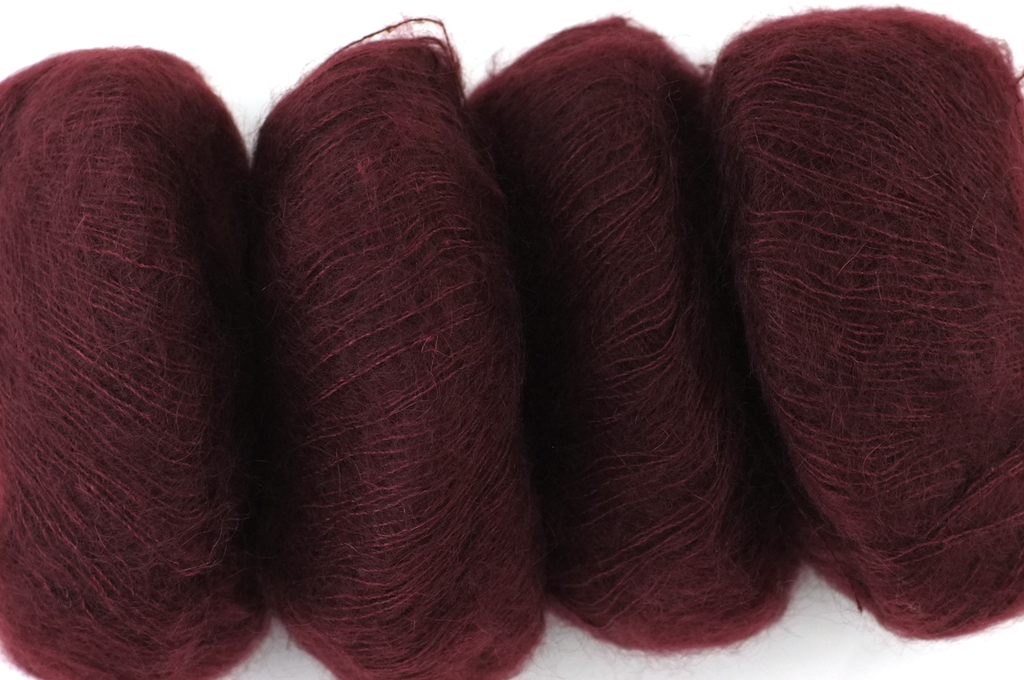 Rowan Kidsilk Haze, Liqueur #595, dark brick red, mohair/silk laceweight yarn - Red Beauty Textiles