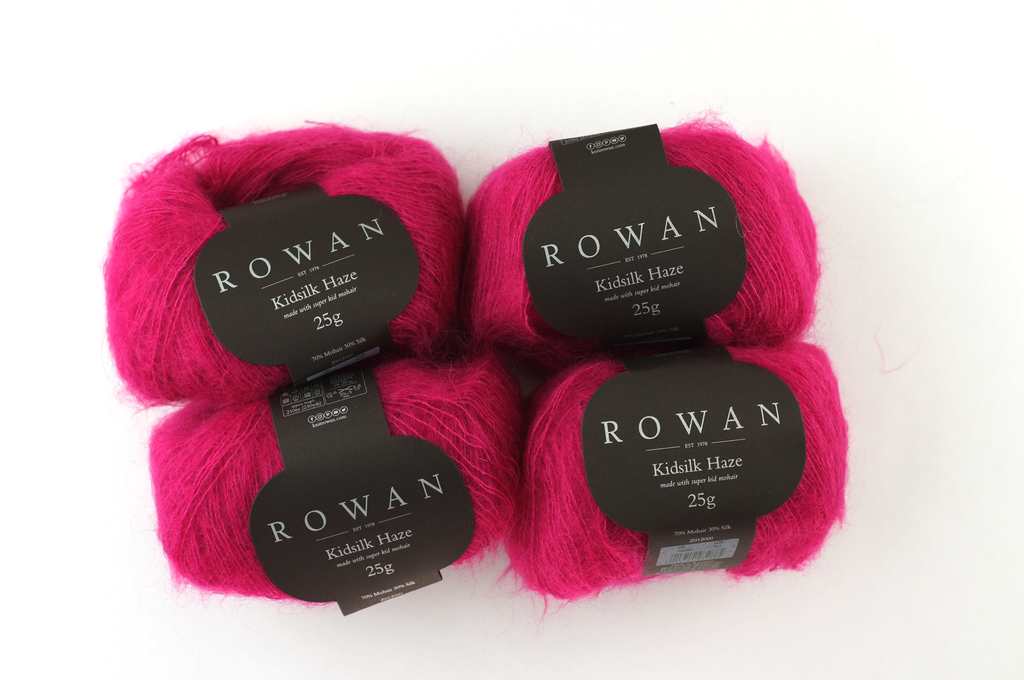 Rowan Kidsilk Haze, Candy Girl #606, hot pink, mohair/silk laceweight yarn - Red Beauty Textiles