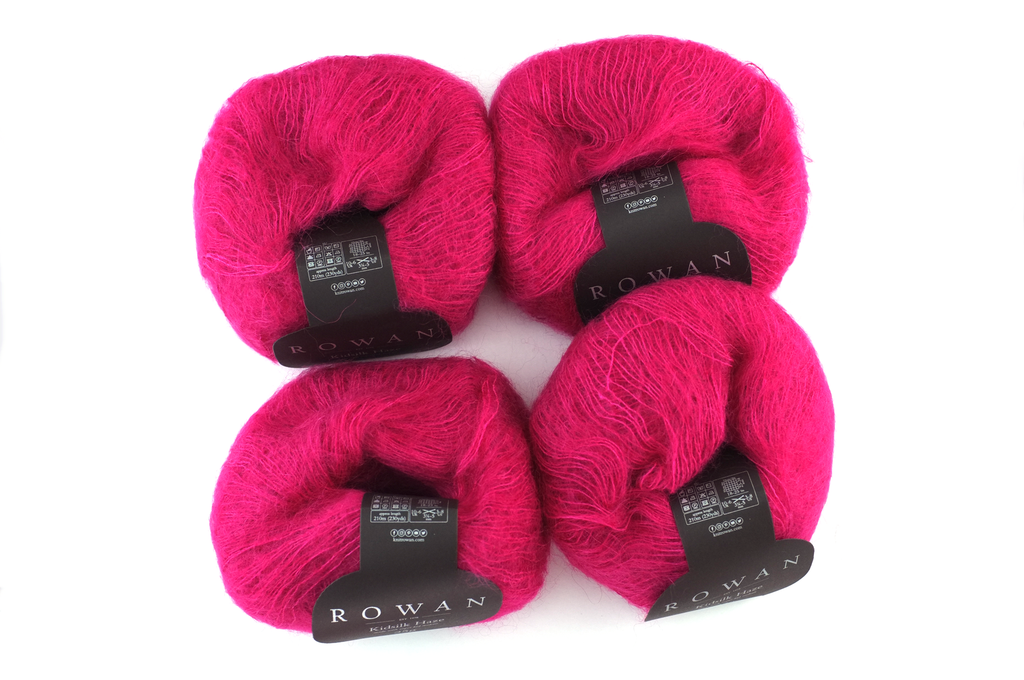 Rowan Kidsilk Haze, Candy Girl #606, hot pink, mohair/silk laceweight yarn - Red Beauty Textiles