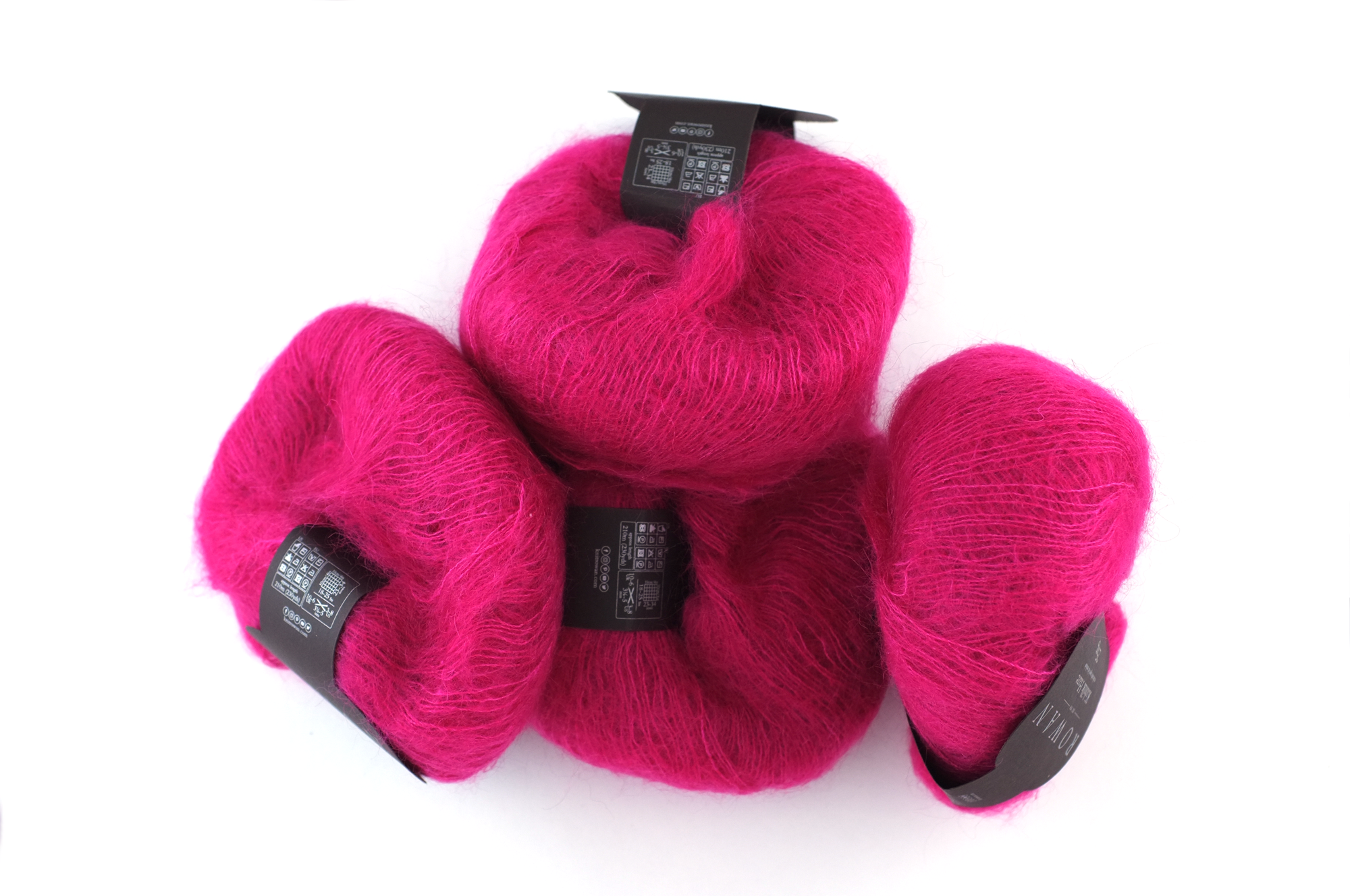 Rowan Kidsilk Haze, Candy Girl #606, hot pink, mohair/silk laceweight yarn - Red Beauty Textiles