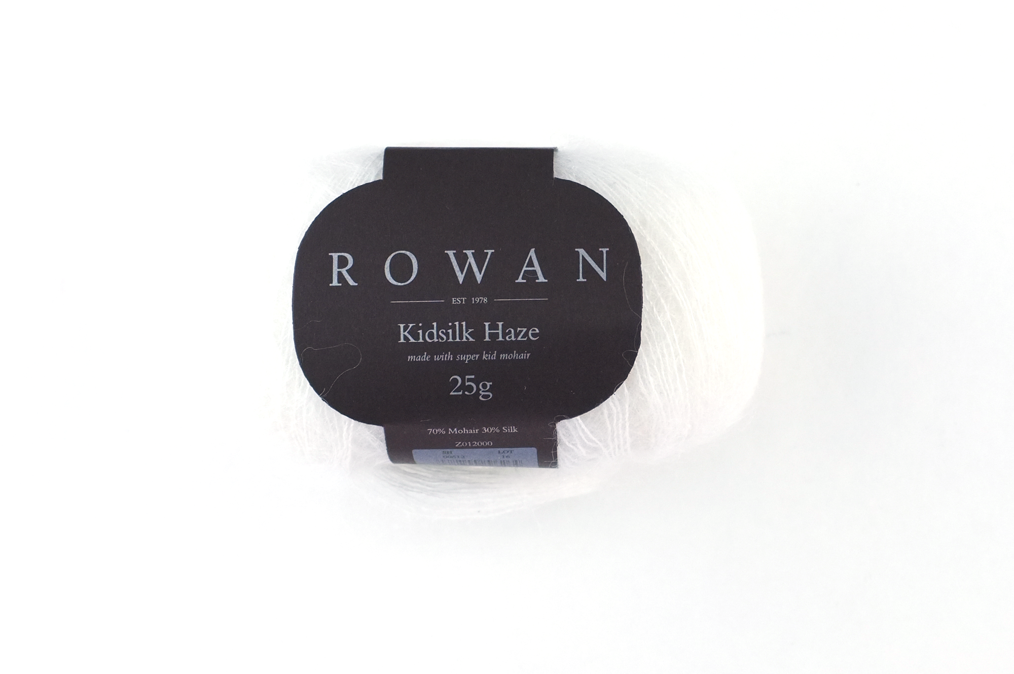 Rowan Kidsilk Haze, White #612, neutral pure white, mohair/silk laceweight yarn - Red Beauty Textiles