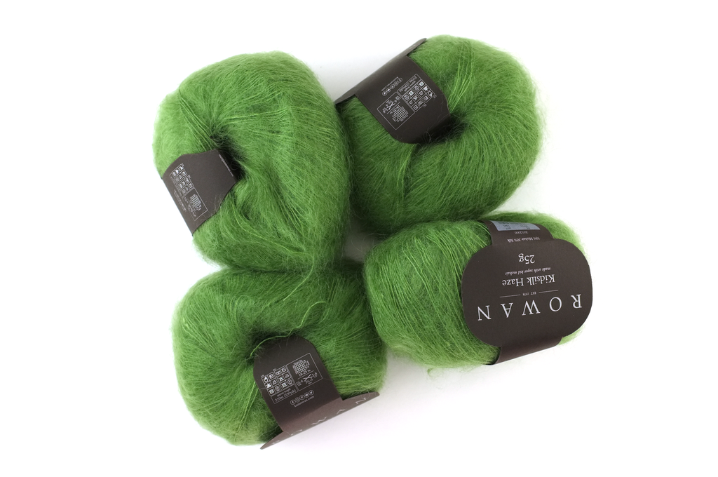 Rowan Kidsilk Haze, Olive #721, medium green, mohair/silk laceweight yarn - Red Beauty Textiles