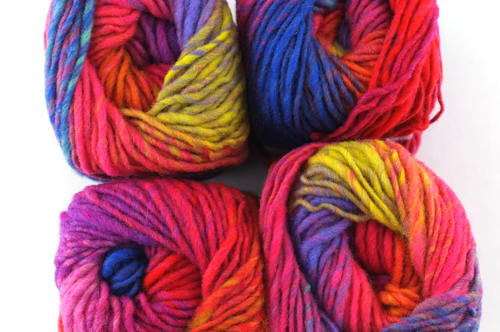Noro Kureyon Color 102, Worsted Weight 100% Wool Knitting Yarn, red, yellow, pink