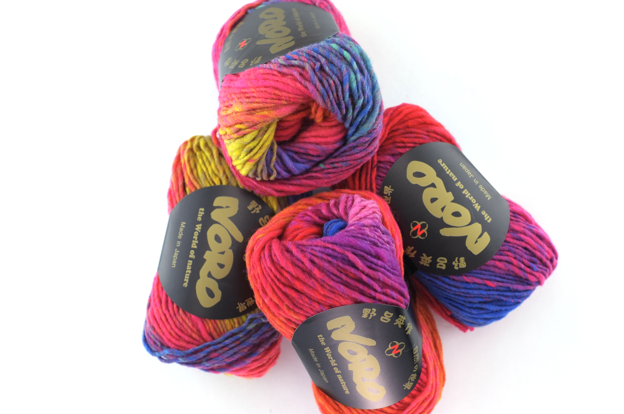 Noro Kureyon Color 102, Worsted Weight 100% Wool Knitting Yarn, red, yellow, pink by Red Beauty Textiles