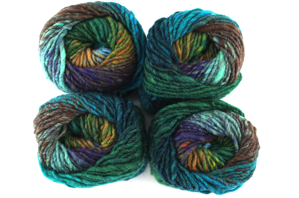 Noro Kureyon Color 397, Worsted Weight 100% Wool Knitting Yarn, teal, pale blue, purple, mustard - Red Beauty Textiles