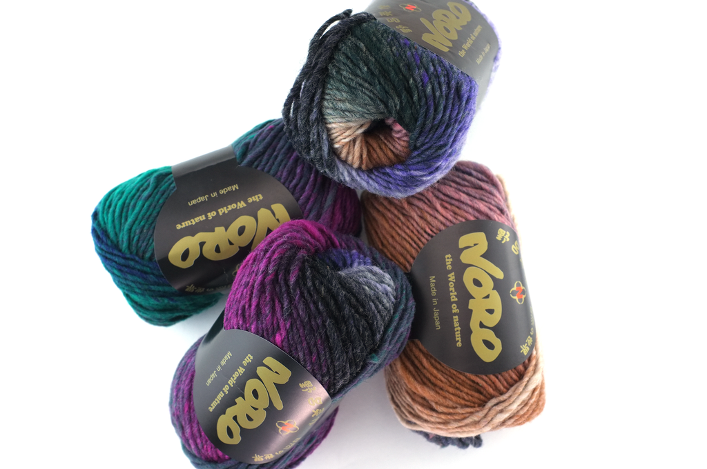 Noro Kureyon Color 440, Worsted Weight 100% Wool Knitting Yarn, magenta, greens, teal, purple