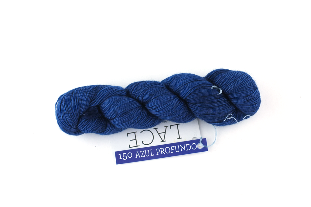 Malabrigo Lace in color Azul Profundo Lace Weight Merino Wool Knitting Yarn, deep blue, #150 - Red Beauty Textiles