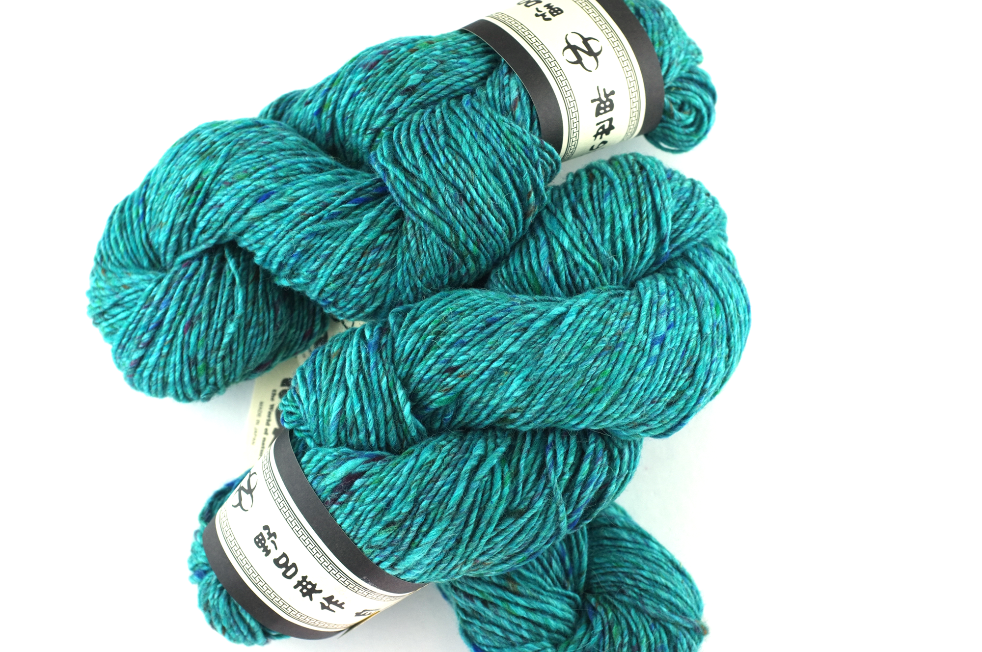 Noro Madara Color 26, Onsen, wool silk alpaca, worsted weight knitting yarn, teal tweed by Red Beauty Textiles