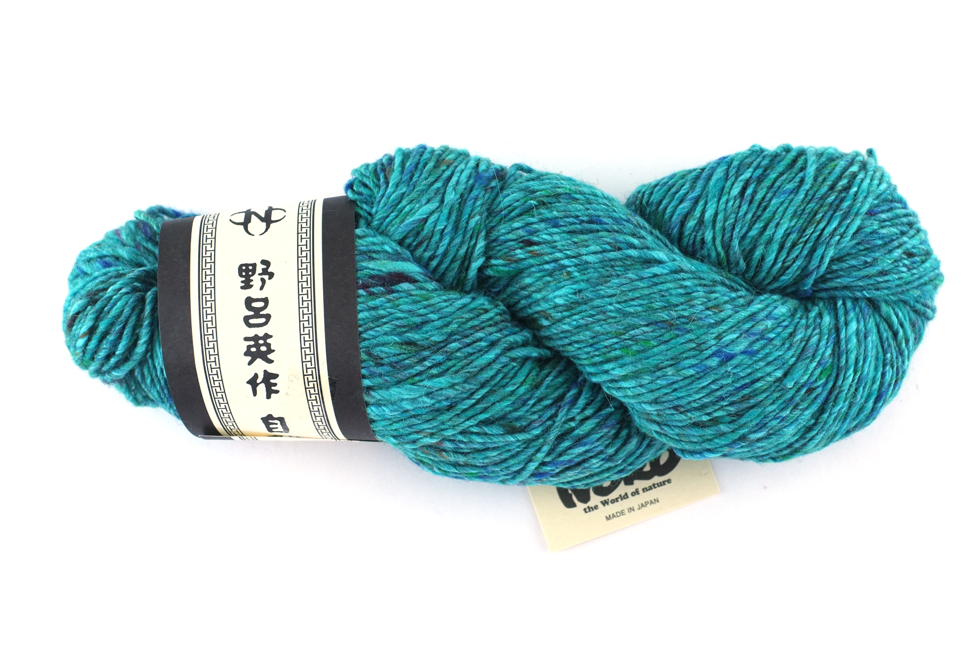 Noro Madara Color 26, Onsen, wool silk alpaca, worsted weight knitting yarn, teal tweed by Red Beauty Textiles